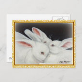 White Bunny Rabbit Briefkaart (Voorkant / Achterkant)
