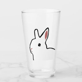 White Bunny Rabbit - Glass Tumbler