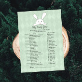 White Bunny Rabbit Green Baby Shower Game Kaart