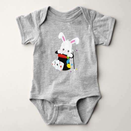 White Bunny, Rabbit, Magic Trick, Magic Wand, Pet Romper (Voorkant)