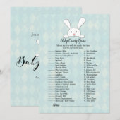 White Bunny Rabbit Snoep Baby shower Game Kaart (Voorkant / Achterkant)