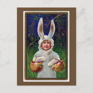  White Bunny Suit Easter Briefkaart
