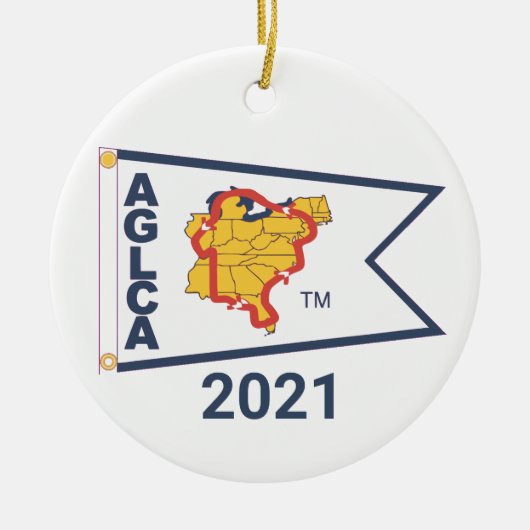 White Burgee (2021) keramisch Ornament (Voorkant)