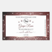 White Burgundy Glitter Product Label Logo Diamonds (Voorkant)