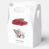 White Burgundy Orchid Wedding Bedankdoosjes (Geopend)
