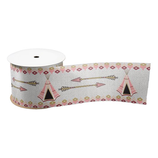 White Burlap met kruidenpijlen en -tenen Lint (Spoel)