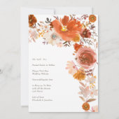 White Burnt Sinaasappel Floral Wedding Arch Foto Save The Date (Achterkant)