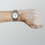 White Business Brand sur la montre masculine<br><div class="desc">Logo de votre entreprise sur arrière - plan blanc sur montre pour hommes. Accessoire que vous pouvez inclure dans vos produits promotionnels, cadeaux ou cadeaux offerts à vos clients ou clients pour annoncer votre entreprise ou promouvoir votre marque. Montre personnalisable que vous pouvez mettre votre logo d'entreprise pour construire la...</div>