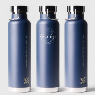 White Business logo Aangepaste QR-code website Waterfles