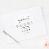 White Business Social Media Ingrediënten Label (Envelop)