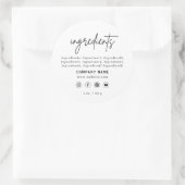 White Business Social Media Ingredients Étiquette (Sac)