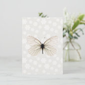 White Butterfly Couple's Wedding Shower Uitnodigin Kaart (Staand voorkant)