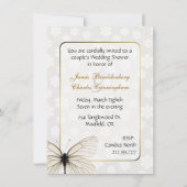 White Butterfly Couple's Wedding Shower Uitnodigin Kaart (Achterkant)