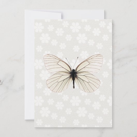 White Butterfly Couple's Wedding Shower Uitnodigin Kaart (Voorkant)