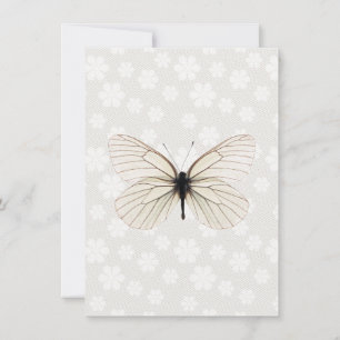 White Butterfly Couple's Wedding Shower Uitnodigin Kaart