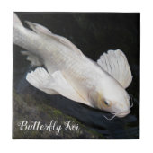 White Butterfly Koi Foto Tegeltje (Voorkant)