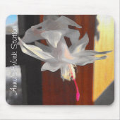 White Cactus Flower Photo Custom Muismat (Voorkant)