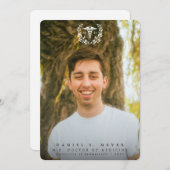 White Caduceus MD Doctor in de Afstuderen Aankondiging (Voorkant / Achterkant)