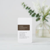 White Cafe Noir Roundé Corner Carte de visite (Debout devant)