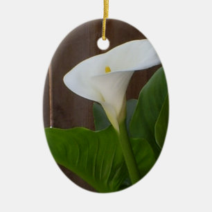 White Cali Lily Keramisch Ornament