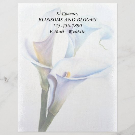 WHITE CALLA LIES LETTERHEAD PERSOONLIJK BRIEFHOOFD (Voorkant)