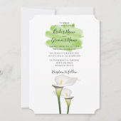 White Calla Lilies Aquarelle Mariage Invitations (Devant)