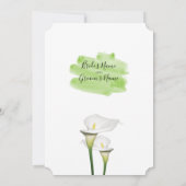 White Calla Lilies Aquarelle Mariage Invitations (Dos)