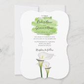 White Calla Lilies Aquarelle Mariage Invitations (Devant)