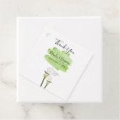 White Calla Lilies Waterverf Wedding Gift Bedankjes Labels (In situ)