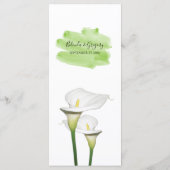 White Calla Lilies Waterverf Wedding Menu (Achterkant)