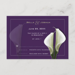 White Calla Lillies RSVP op Paarse