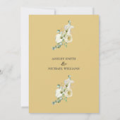 White Calla Lily and Greenery Eucalyptus Wedding Kaart (Achterkant)