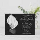 white calla lily bruiloft uitnodiging (Staand voorkant)