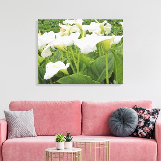 White Calla Lily Canvas Afdruk (Insitu (Woonkamer))