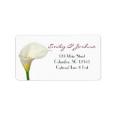 White Calla Lily Custom Adres Etiket (Voorkant)
