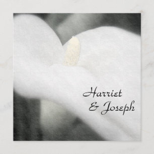 White Calla Lily Elegant Wedding Invitation Kaart