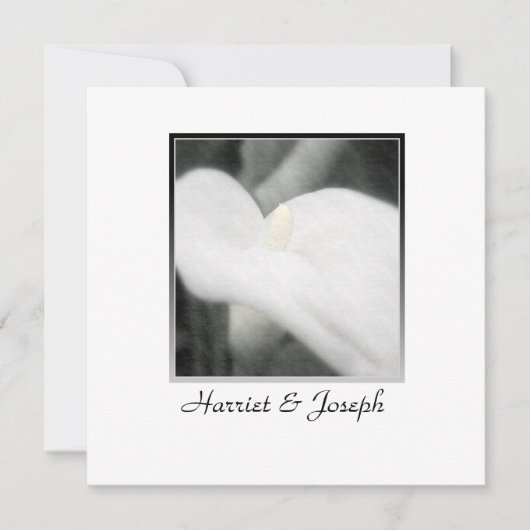 White Calla Lily Elegant Wedding Save the Date (Voorkant)