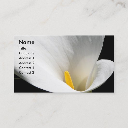 White Calla Lily Floral Visitekaartje (Voorkant)