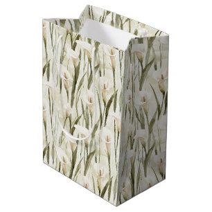 White Calla Lily Floral Vrijgezellenfeest Medium Cadeauzakje