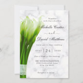 White Calla Lily Florals Wedding Invitation Save The Date (Voorkant)