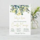 White Calla Lily Flowers Baby in Bloom Baby shower Kaart (Staand voorkant)