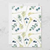 White Calla Lily Flowers Baby in Bloom Baby shower Kaart (Achterkant)