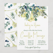 White Calla Lily Flowers Baby in Bloom Baby shower Kaart (Voorkant / Achterkant)