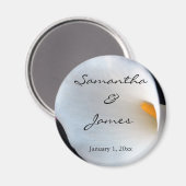 White Calla Lily Personalized Wedding Magneet (Voorkant / Achterkant)
