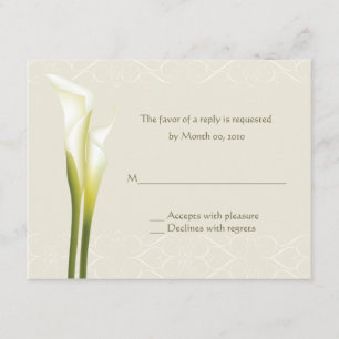 White Calla Lily Reply cards RSVP Kaartje
