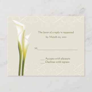 White Calla Lily Reply cards RSVP Kaartje