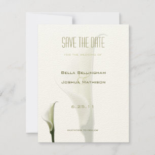 White Calla Lily Save the Date Aankondiging