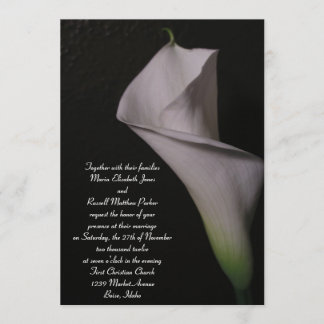 White Calla Lily Wedding Invitations Kaart