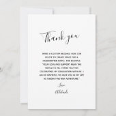 White Calligraphy Afstuderen Dankuwel met foto Bedankkaart (Achterkant)