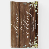White Calligraphy Greenery Welcome to our Wedding Spandoek (Verticaal)